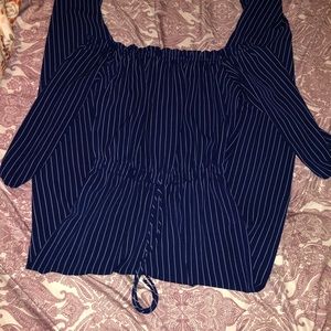 Navy pinstripe jumpsuit